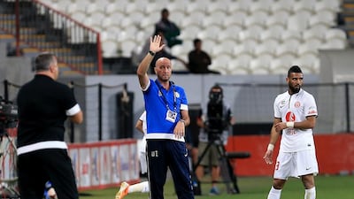 Walter Zenga (in blue) wants Al Jazira to focus on Wednesday's match against Al Rayyan and not past disappointments. Ravindranath K / The National