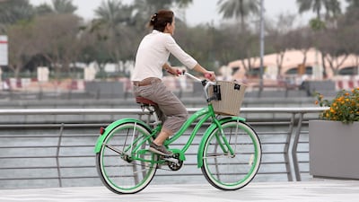 Dubai Water Canal has cycling lanes. Pawan Singh / The National