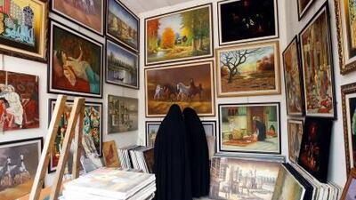Artists say people behind the scenes are stopping the display of their work despite the appetite for art as exhibited in this Baghdad gallery.