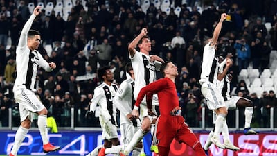 Juventus players celebrate. AFP