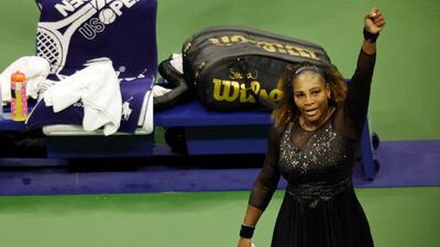 Serena Williams waves to the crowd after her match against Danka Kovinic. Reuters