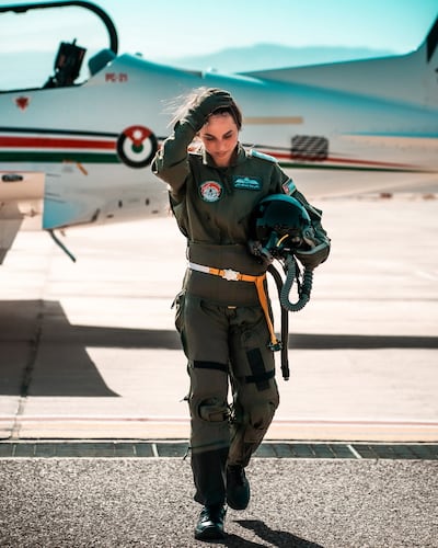 In 2020, Princess Salma became the first Jordanian woman to complete preliminary pilot training with the Jordanian Armed Forces. Photo: Royal Hashemite Court