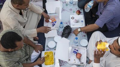 Ramadan is about sharing and caring for each other. Antonie Robertson / The National