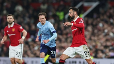 Mikkel Damsgaard - 6. A quiet first half followed by a frantic second, Floated a beautiful ball across goal that evaded everyone but went into the book for dragging down McTominay minutes later. Needlessly scythed down by Fernandes on the break as the latter saw yellow. Getty