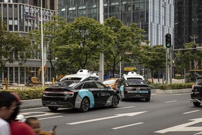 Pony autonomous vehicles in Guangzhou, China. Bloomberg
