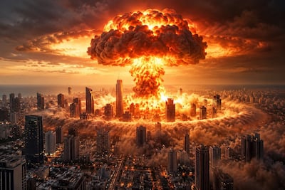 An AI-generated image showing a nuclear bomb exploding in Tel Aviv posted by Benjamin Netanyahu on X. Photo: Benjamin Netanyahu