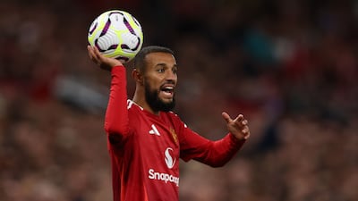 Manchester United's Moroccan defender Noussair Mazraoui during the season opener against Fulham at Old Trafford. AFP