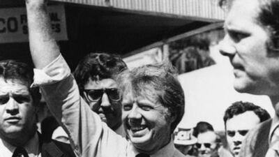 Jimmy Carter greets supporters in Florida on the campaign trail that would put him in the White House. AP Photo