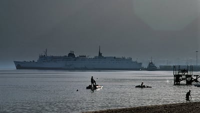 A ferry to Aqaba Jordan at Nuweiba, north of Sharm El Sheikh Egypt. Photo: Alamy