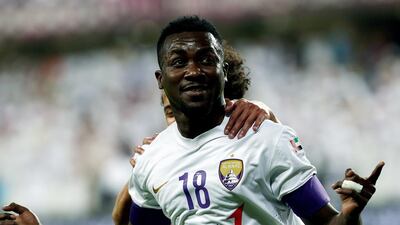 Ibrahim Diaky got the ball rolling for Al Ain as the hosts racked up three goals before half time at the Hazza bin Zayed Stadium against Al Wahda. Satish Kumar / The National