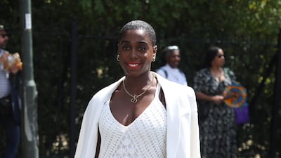 Actress Lashana Lynch in a Wimbledon whites Ralph Lauren look. PA