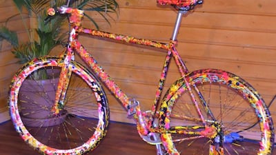 The cosmic star cruiser artbike is a hand-painted one-of-a-kind luxury piece by the internationally renowned artist Jack Armstrong.