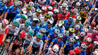 The peloton during Stage 2 of the Giro d'Italia on May 9, 2021. AFP