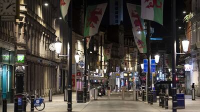 A general view of St Mary's Street, which is usually busy on a Friday evening but is now empty in the wake of the coronavirus pandemic, in Cardiff, Wales, on March 20, 2020. Getty Images