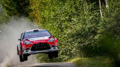 Kris Meeke and and Paul Nagle drive their Citroen DS3 WRC during the Rally of Finland. Courtesy photo