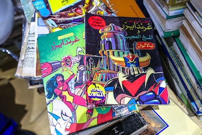 Grendizer comics in Arabic, on sale at the Arab Heritage Foundation stall. Victor Besa / The National