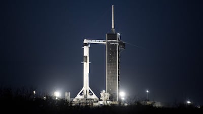 The launch window for the Crew-2 mission began at at 9.49am GMT. AFP Photo / Nasa / Joel Kowsky