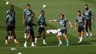 Real midfielder Luka Modric during training on Tuesday, October 4, 2022. Reuters