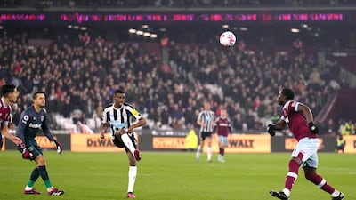 Newcastle substitute Alexander Isak scores their fourth goal. PA