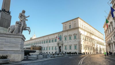 A deserted Via del Quirinale in early Thursday morning in Rome. EPA