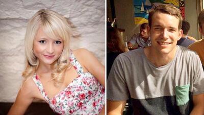 British students Hannah Witheridge and David Miller, who were found murdered on the island of Koh Tao in Thailand on 15 September 2014.