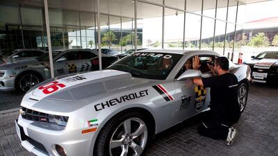 Yas Marina Circuit's MICE business has picked up over the last 18 months. Above, a driver gets ready to drive Chevrolet Camaro SS. Christopher Pike / The National