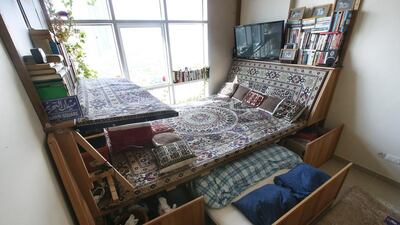 The writer’s space-smart Abu Dhabi studio. Ravindranath K / The National