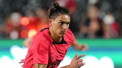 Liverpool striker Darwin Nunez during training. Reuters