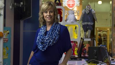 Parenting coach and Super Granny Andalene Salvesen at the Big On Children store in The Dubai Mall. Antonie Robertson / The National