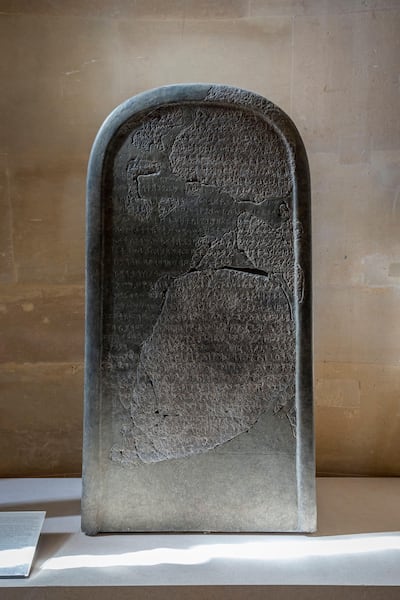 Mesha Stele is a basalt monument from present-day Jordan. Alamy