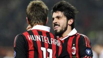 Gennaro Gattuso, left, was inspired when Milan thrashed United in the 2007 semi-final.