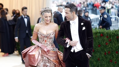 Ryan Reynolds and Blake Lively on the red carpet for the 2022 Met Gala. EPA