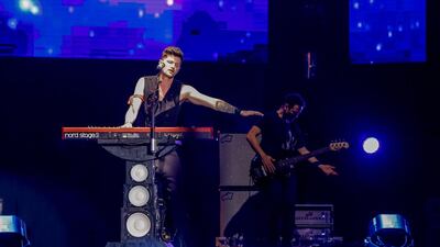 The lead vocalist of The Script, Danny O'Donoghue at RedFestDXB. Victor Besa for The National