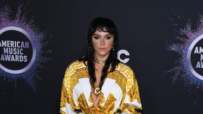 Kesha arrives at the American Music Awards on Sunday, November 24, 2019, at the Microsoft Theatre in Los Angeles. AFP