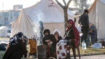 People displaced by the earthquake in southern Turkey. EPA