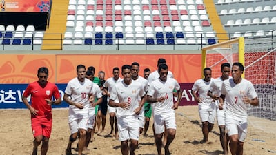 The Tahiti team during training. EPA