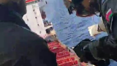 Omani personnel carry out the rescue operation