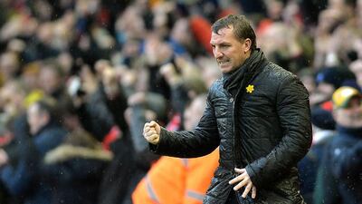 Brendan Rodgers has guided Liverpool to fifth in the Premier League, two points behind Manchester United for a Champions League place. Peter Powell / EPA