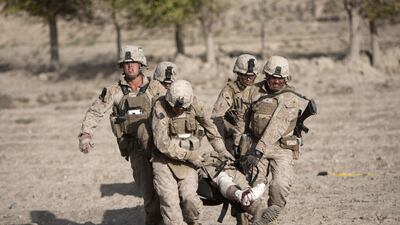US marines returned to Afghanistan's volatile Helmand province on April 29, 2017, the first to be deployed in the war-torn country since Nato forces ended their combat role in 2014. Behrouz Mehri / AFP