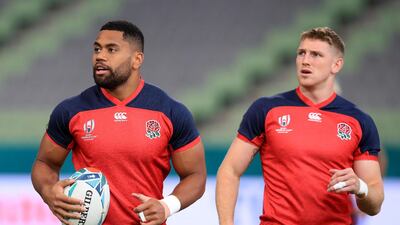 England's Joe Cokanasiga, left and Ruaridh McConnochiem right, are set to make their Rugby World Cup debuts against the USA on Thursday. PA