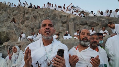 Pilgrims assemble on the hill and its surrounding plain for hours of prayer and Quran recital. AP