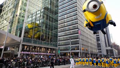 The Stuart the Minion balloon floats. AP
