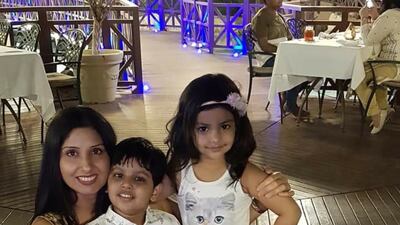 Dr Anupuma Wazir, head of emergency at NMC Speciality hospital, Dubai, with her children. Photo: Dr Wazir