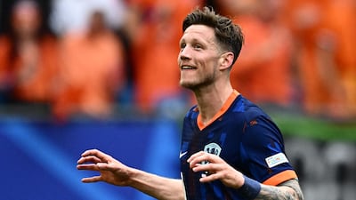 Netherlands' forward Wout Weghorst after his goal. AFP