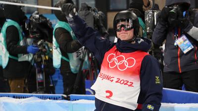 Sweden's Walter Wallberg won the Beijing Winter Olympics men's freestyle skiing moguls at the Zhangjiakou Genting Snow Park. EPA