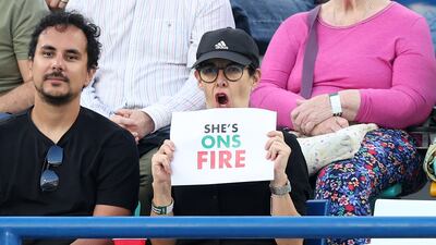 Fans show their support for Jabeur in Abu Dhabi.