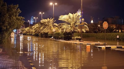 A view of the flooded main road of the Daeya area of Kuwait city. AFP