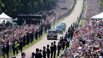 Meghan Markle arrives for her wedding to Britain’s Prince Harry at St George's Chapel in Windsor Castle, Windsor. Damir Sagolj / Reuters