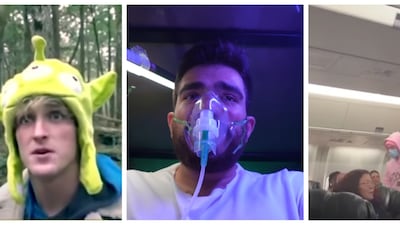 From left: YouTubers Logan Paul, Muhammed Bahcecik and James Potok have all come under fire for their controversial online stunts. Photo: Logan Paul / YouTube; Muhammed Bahcecik / YouTube; 6ixBuzzTV / Instagram
