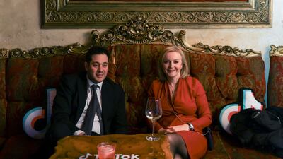 Former UK prime minister Liz Truss attends the Power 30 Awards, an event sponsored by TikTok for influencers who supported Mr Trump during his election campaign. Reuters